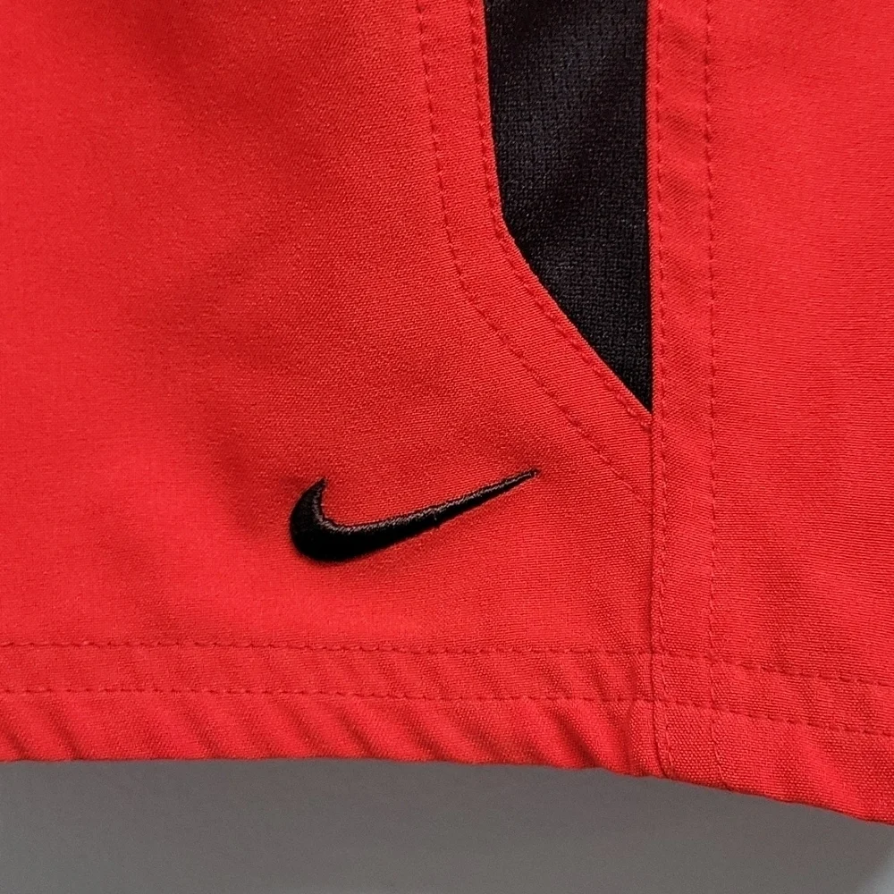 NIKE Red & Black Swimsuit Trunks Shorts Lined Men's size Small 9